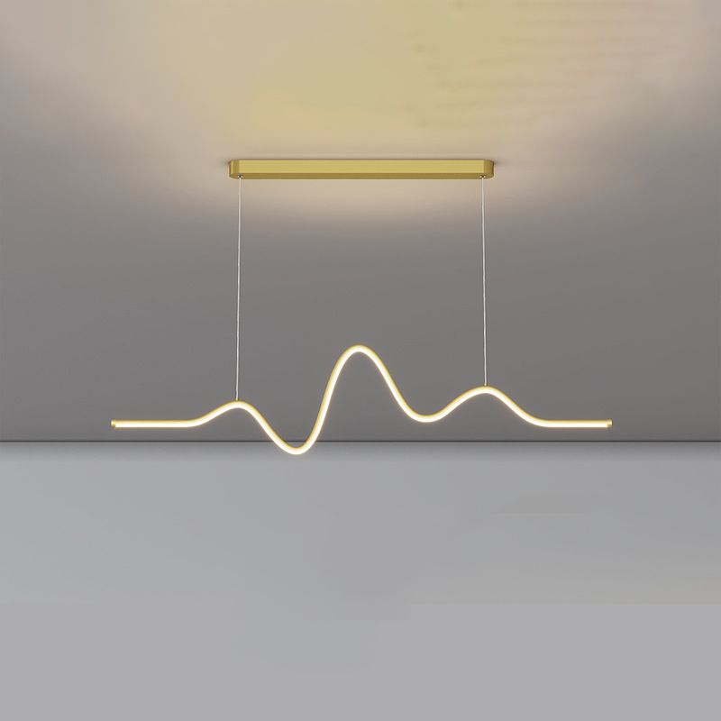 Modern Minimalist Acrylic Island Light Linear 1-Light Hanging Lamp for Dining Room