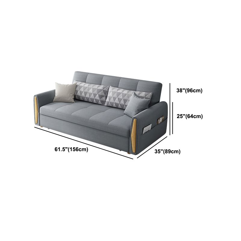 Square Arm Light-grey Contemporary Cotton Blend Sofa & Chaise for Living Room