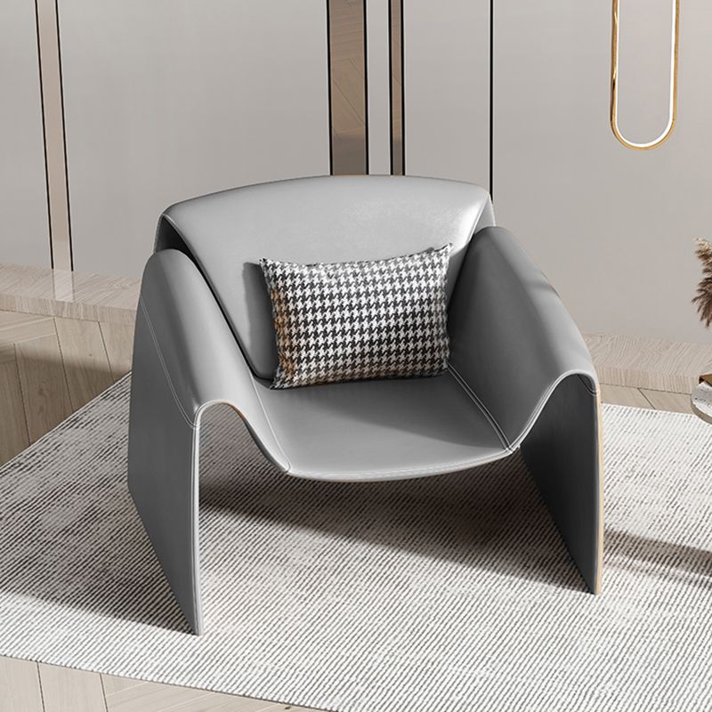 Solid Color Lounge Chair with a Headrest, Modern Accent Chair