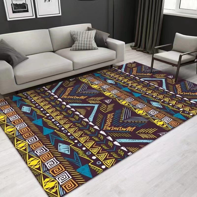 Beige Morocco Rug Polyester Graphic Rug Stain Resistant Rug for Living Room
