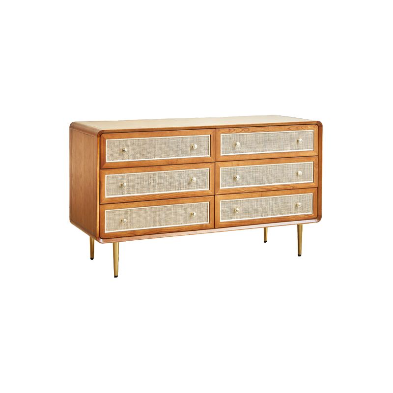 Glam Storage Chest Dresser Solid Wood Storage Chest with Drawers