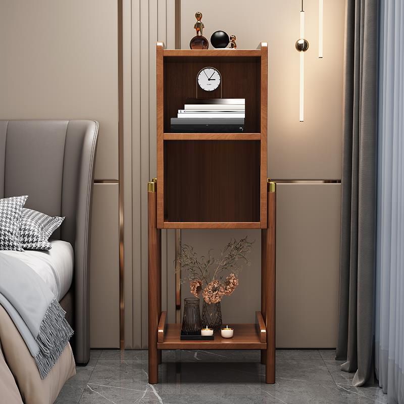 Wooden Standard Bookshelf Closed Back Contemporary Bookcase with Shelves