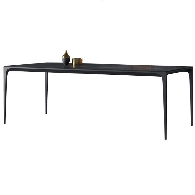 Rectangle Sintered Stone Dining Table Industrial Style 4 Legs Base Table for Home