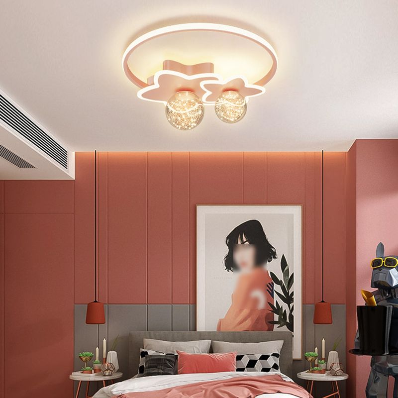 Plafondlamp met metalen kap, eenvoud-stijl LED-plafondmontageverlichting voor slaapkamer