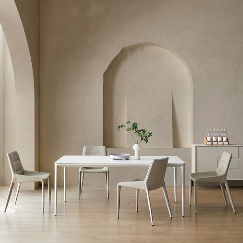 Designer Style 1/2/5/7 Pieces Dining Set Sintered Stone Dining Table with Leather Chairs