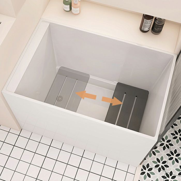 Back to Wall Freestanding Bathtub Modern Rectangular Acrylic Bathtub