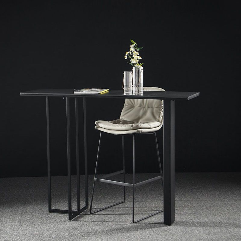 Industrial Rectangle Top Counter Table Marble Top 42-inch Height Table