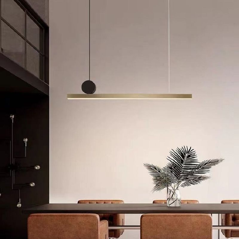 Zeitgenössischer Stil Linear Island Light Metal 1- Hellinsel Anhänger Licht