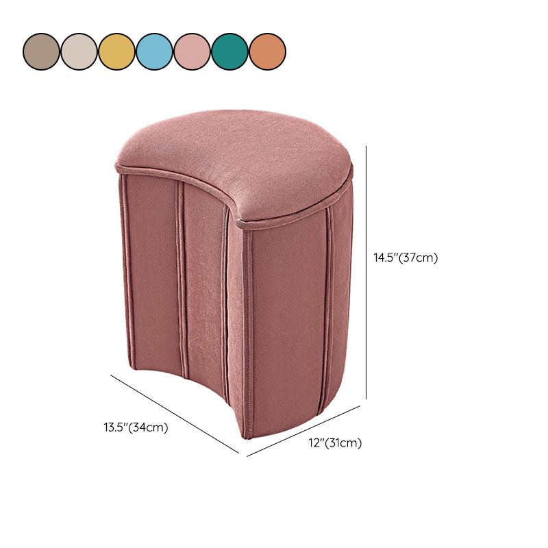 Solid Color Fabric Standard Stool Modern Simple Moon Upholstered Footstool