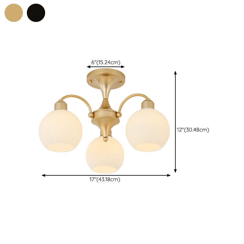 Modern Simple Ceiling Light Ball Shape Shade Iron Ceiling Lamp for Bedroom