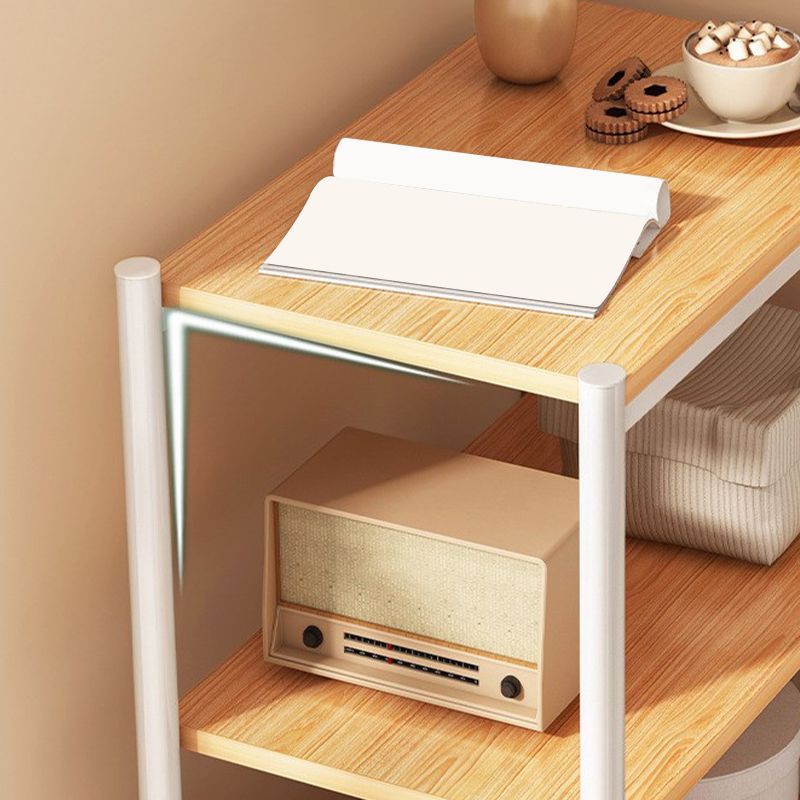 Modern Style Bookshelf Wooden Open Back Bookcase with Caster Wheels for Home