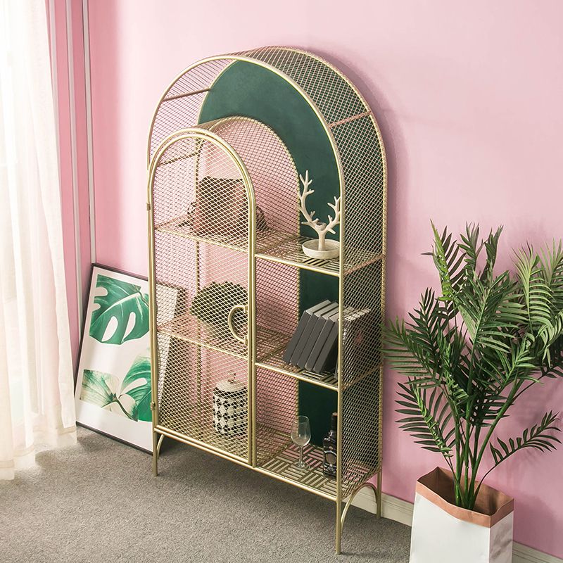 Metal 3 Shelf Shelf Bookcase Gold and Black Bookshelf 11.8" Wide