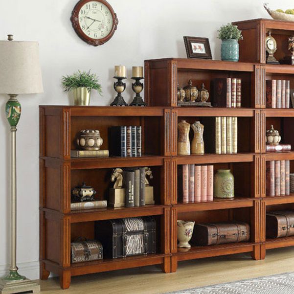 14" Wide Contemporary Shelf Vertical Closed Back Solid Wood Bookcase