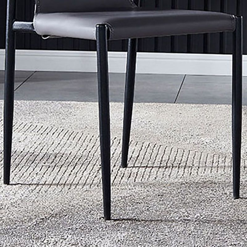 Silla con respaldo sólido sin brazos de estilo industrial para cocina, silla lateral de comedor de cuero