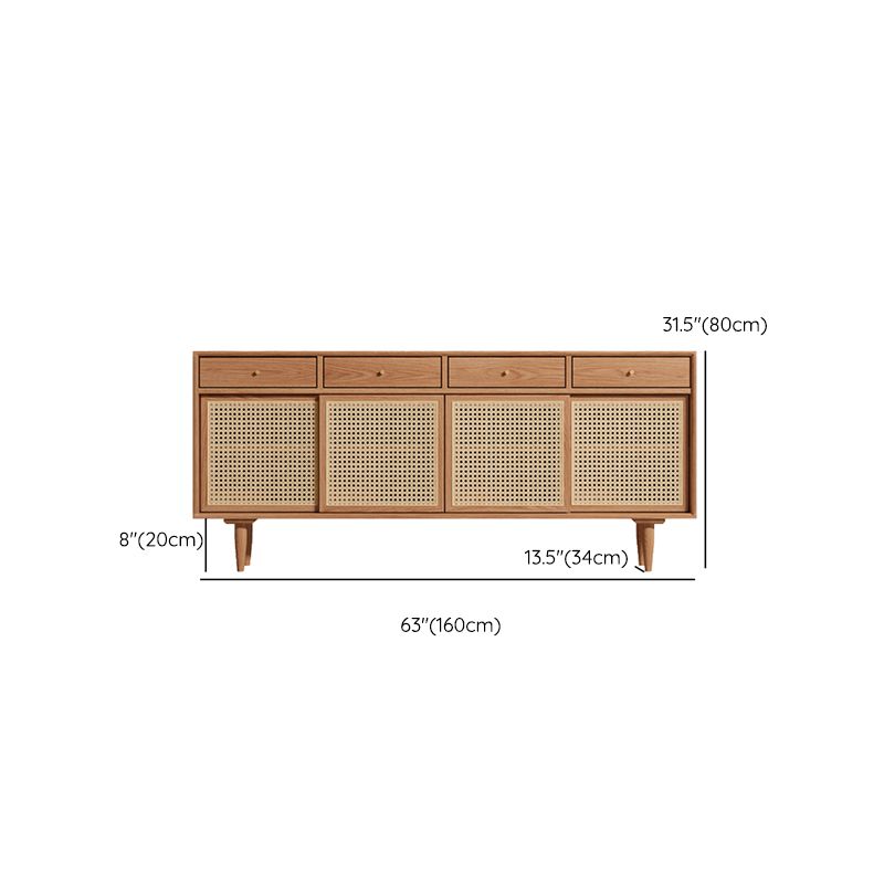 Farmhouse Storage Sideboard Home Wooden Side Board with Sliding Door