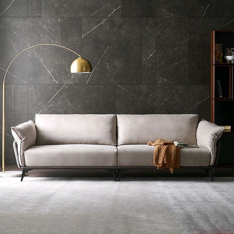 Brown 3/4-seater Loose Back Sofa Contemporary Tuxedo Arm Sofa
