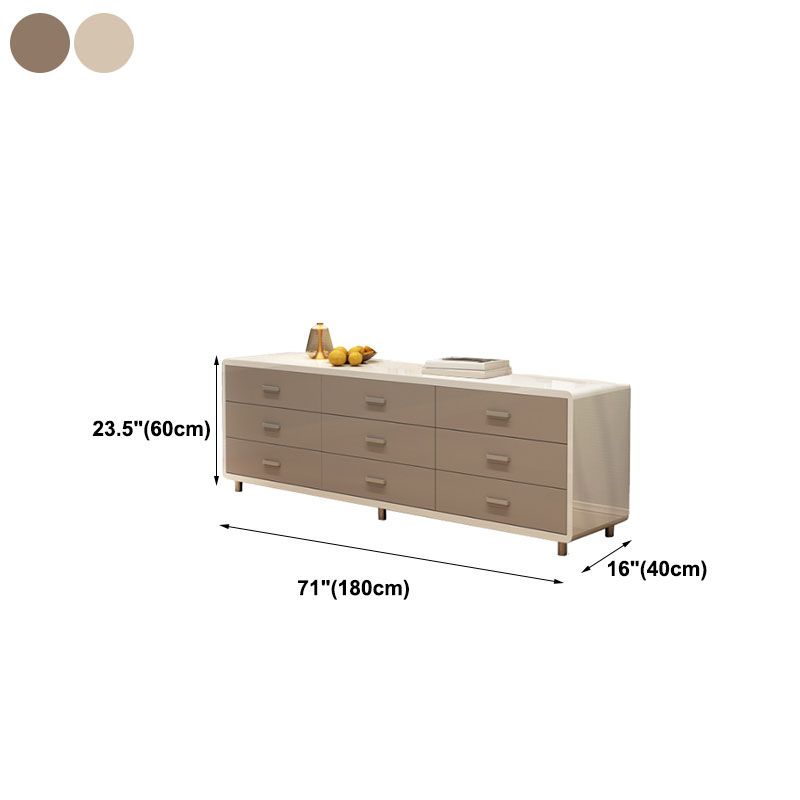 Bedroom Wooden Storage Chest Dresser Horizontal Storage Chest Dresser in White and Grey