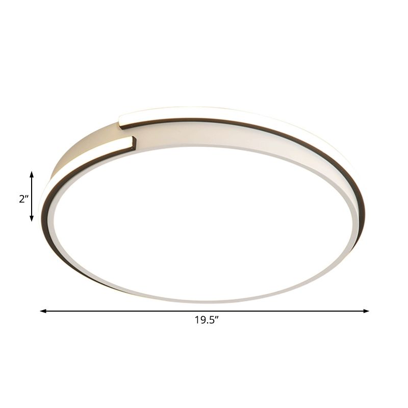 Runde Schlafzimmer-Unterputzleuchte aus Acryl mit 16"/19,5" Durchmesser, minimalistische LED-Deckeneinbauleuchte in warmem/weißem Licht