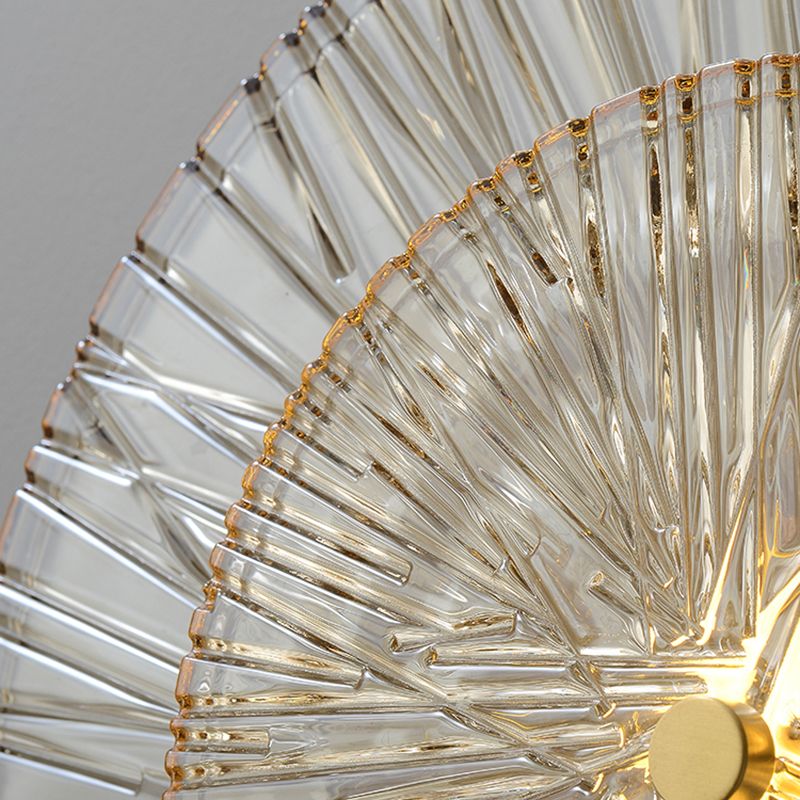LED Modern Metal Wall Sconce Flower Shape Wall Light with Glass Shade for Bedroom