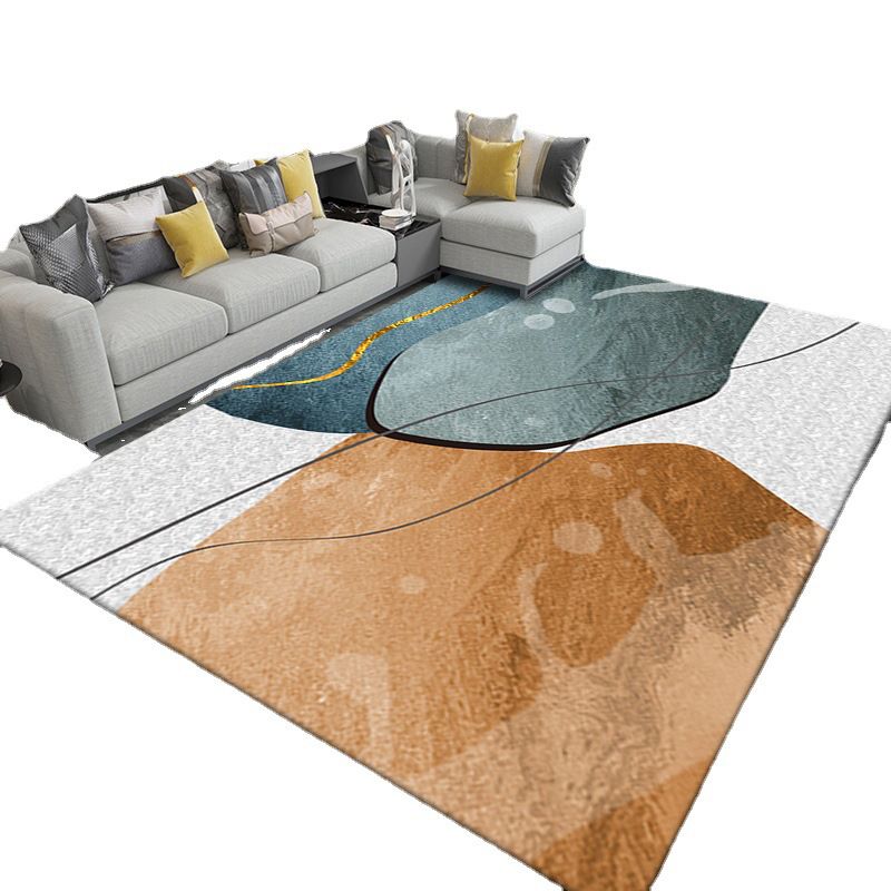 Luxury Indoor Area Rug Geometric Lines Polyester Carpet Anti Slip Backing for Living Room Rug