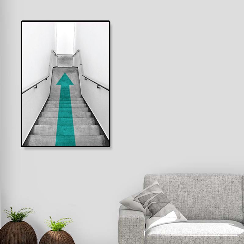 Light Color Photo Stairway Canvas Architecture Contemporary Textured Wall Art Decor