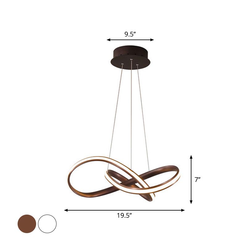 Lampadella intrecciata Light Modern Style Modern Alluminio LAMA LAMPAGNO DI DROPA IN NERO/BIANCO/CAFFACHIO, 19,5 "/27,5" W