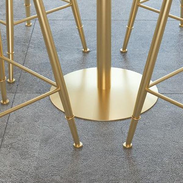 Glam Style Bar Table Set 1/2/3 Pieces Bar Table with Metal Stools