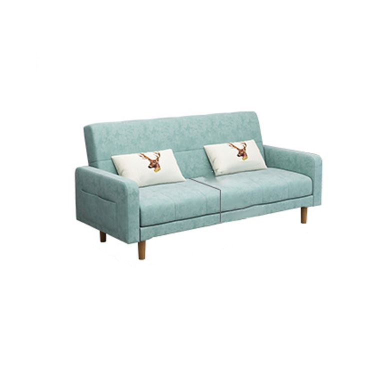 Contemporary Convertible Footrest Stool Sofa Bed with Storage and Square Arms