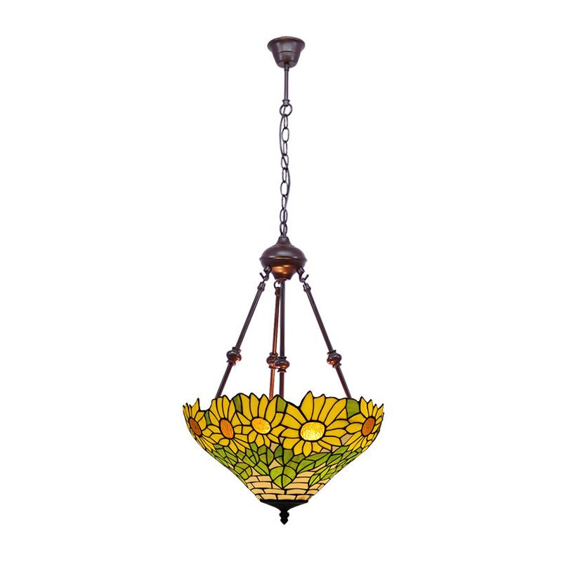 2 luci cucina soffitto lampadario mediterraneo rosso/giallo/arancione con tonalità di vetro colorato