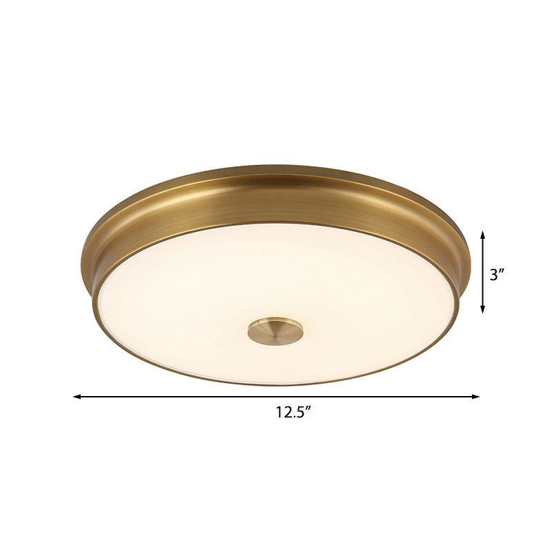 LED Drum Flush Mount Beleuchtung Traditionelle Weiße glas Deckenbefestigung für Wohnzimmer in Warm/Weißes Licht, 10 "/12.5" /16.5 " W