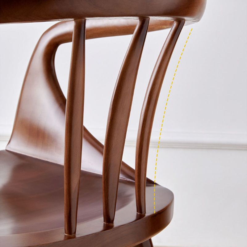 Contemporary Style Open Back Solid Wood Dining Arm Chair for Home