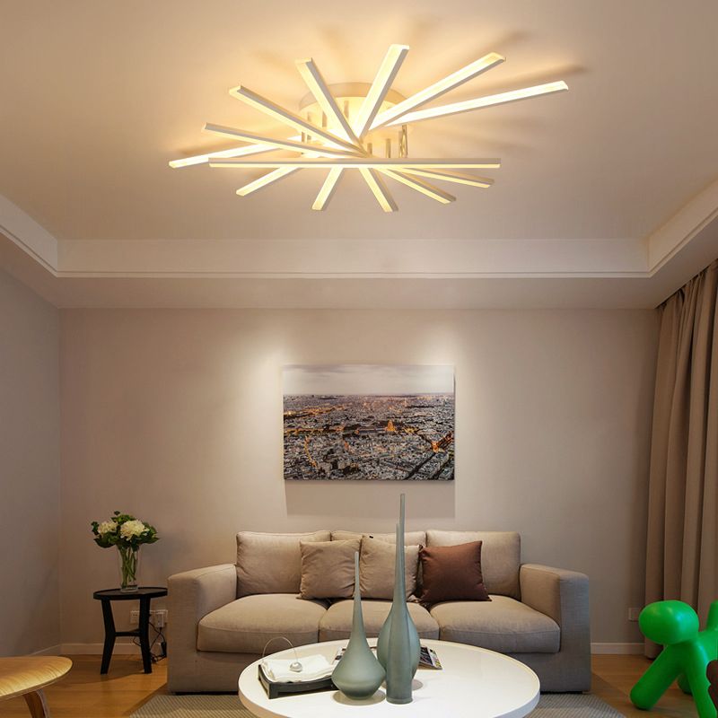 Minimalismo moderno Metal Semi Flush Mount Lighture 7 LE LEACH LED LED SEMI FLUSH PARA SALA