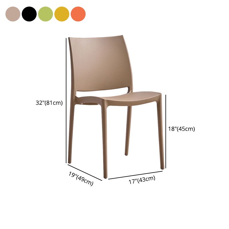 Contemporary Style Dining Chairs Plastic Armless Side Chairs for Kitchen