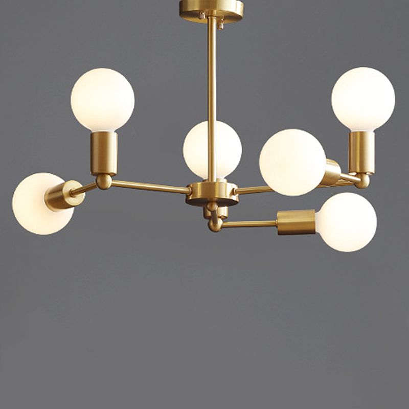 Branche Chandelier Lampe MODERNE GLOBE OPAL VERRE 6/9/12 LUMIÈRES CHAMBRE LUMIÈRE HAPPORT AVEC LA BRASS