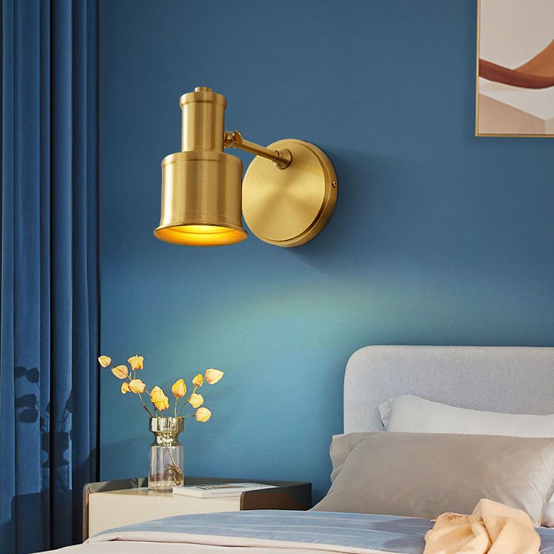 Nordic Style Copper Vanity Light Cylinder Shape Vanity Lamp for Shower Room