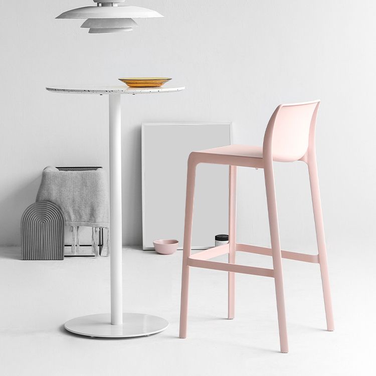 Industrial Stackable Indoor Bar Stool Plastic Armless Bar Height Stool