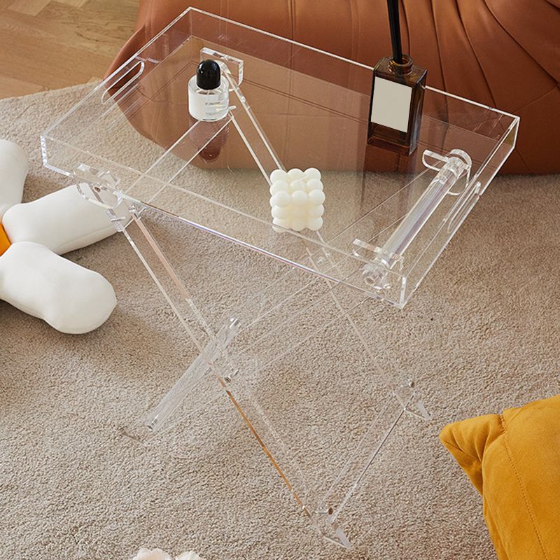 Rectangular Side Table Plastic Modernistic 20.1" W x 14.2" D x 24" H End Table