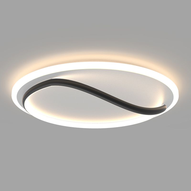 Linear Acrylique Flush Mount Modern Style 1-Light LED Ceiling Lamp for Bedroom