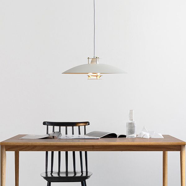 Pot Cover Shade Hanging Lighting Modern Style Metal 1 Light Pendant Lamp for Restaurant