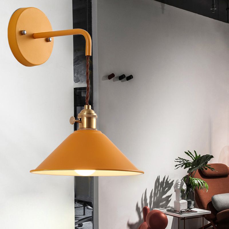 Contemporary Macaron Metal Wall Light Cone Shaded Lighting for Room