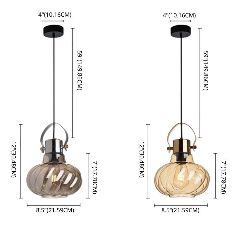 Glass Kettle Shaped Pendant Light Fixture Modern Ceiling Suspension Light for Dinner