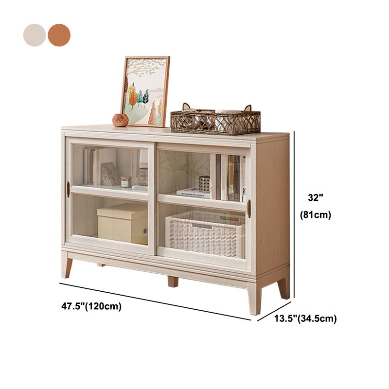 Contemporary Horizontal Standard Bookcase Closed Back Bookshelf with Door