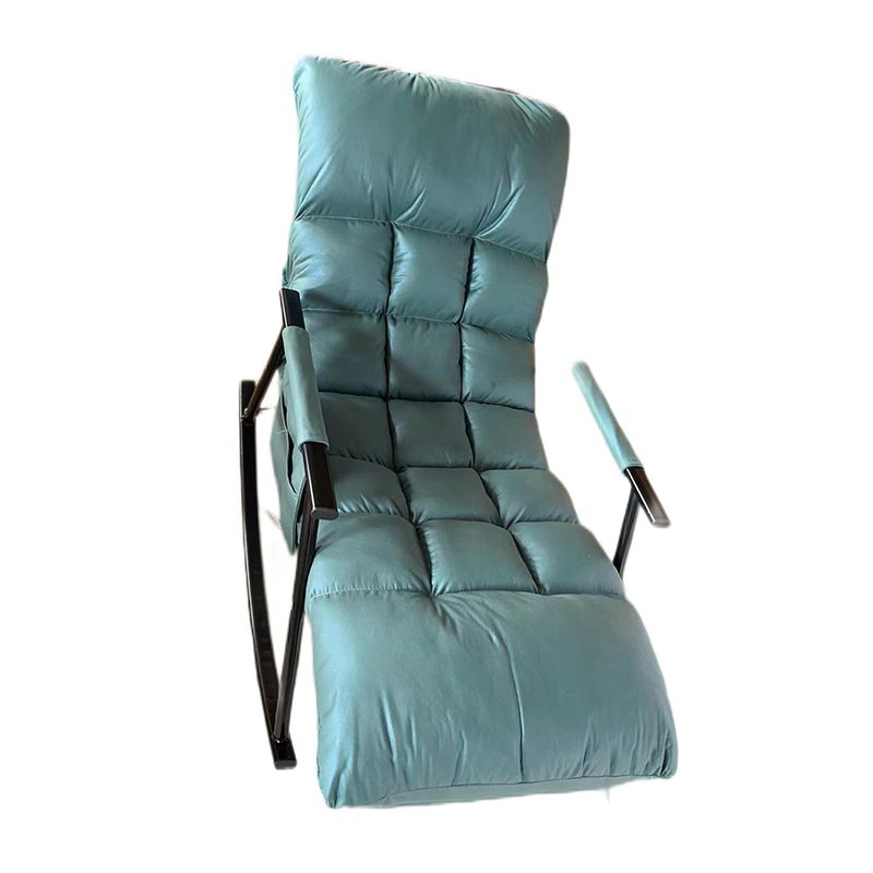 Fabric Rocking Chair Modern Pure Color Tufted Cushions Rocking Chair