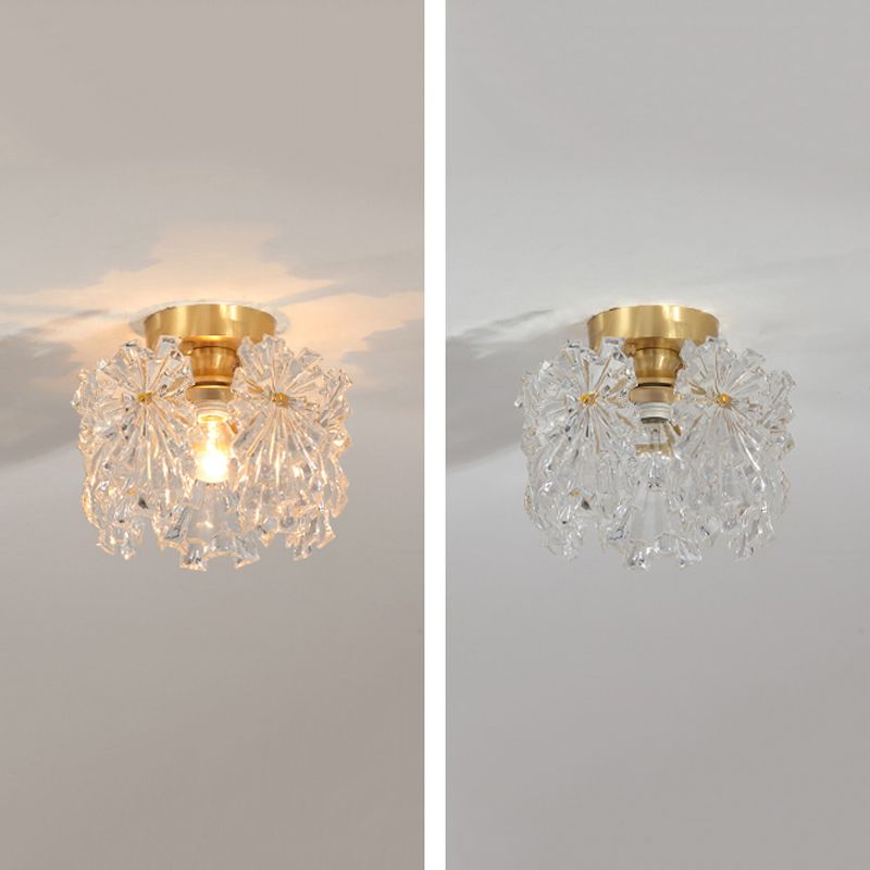 Nordic Style Ceiling Light Geometry Shape Ceiling Lamp with Glass Shade for Living Room