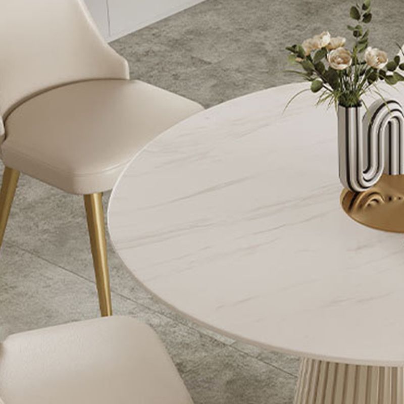 Round Dining Table Set 1/2/3/5/7 Pcs Sintered Stone Top Table with Chairs