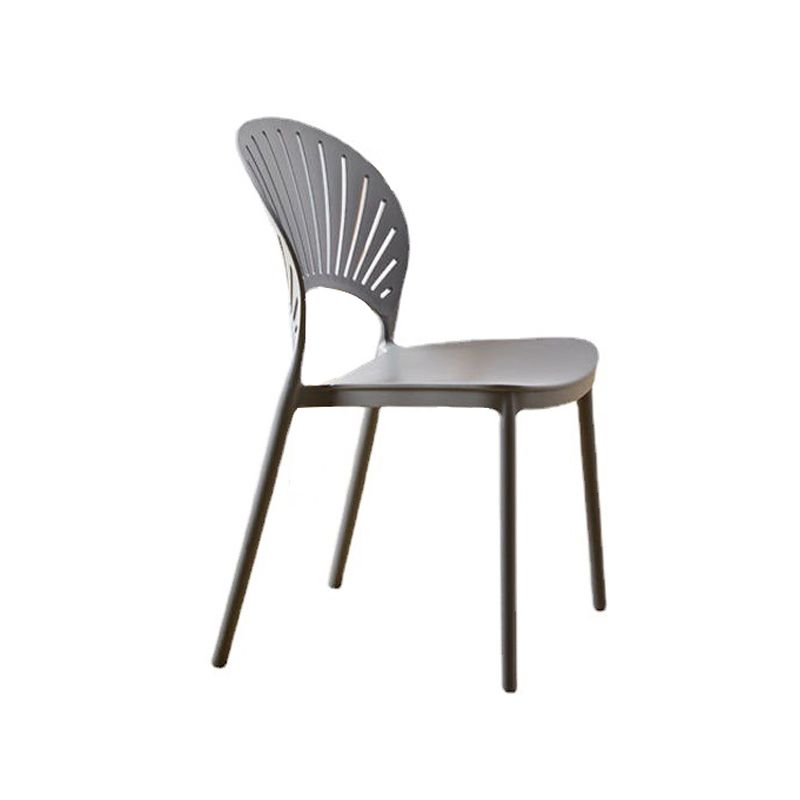 Plastic Dining Chair Modern Style Open Back Dining Side Chair