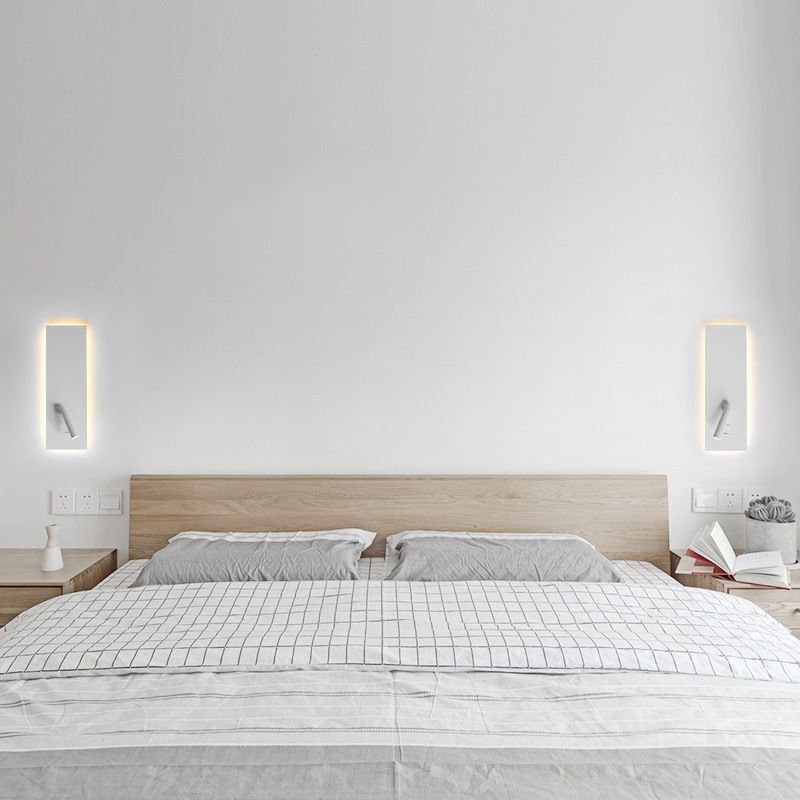 Estilo moderno simplicidad lámpara de lectura led led de lectura rotatable diseño de montaje en la pared con base de metal rectangular