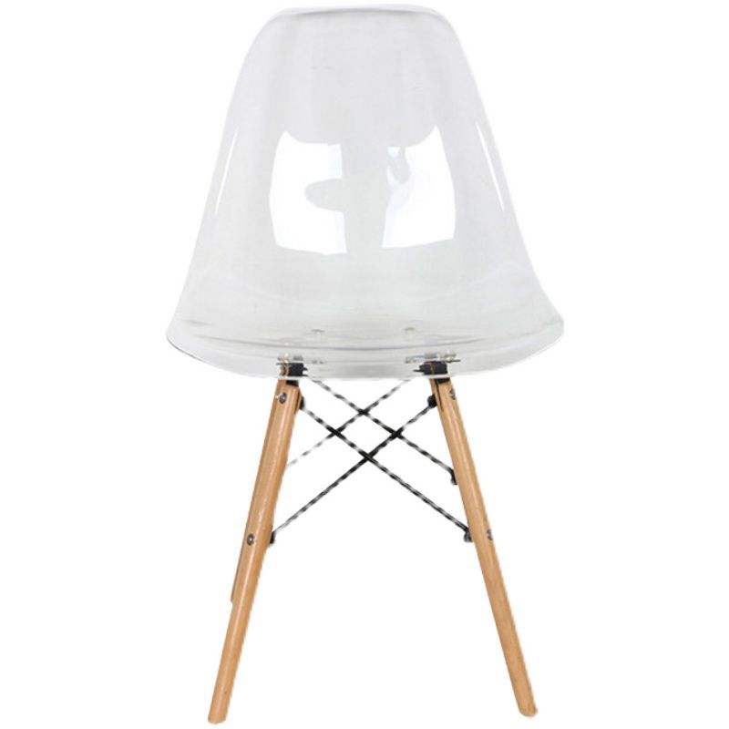 Modern Contemporary Plastic Armless Dining Chairs Solid Dining Chairs