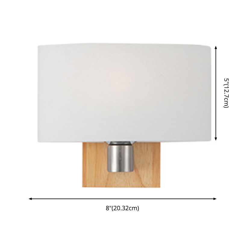 Lámpara de pared rectangular de madera en simplicidad moderna Luz de pared de hierro forjado con sombra de vidrio blanco