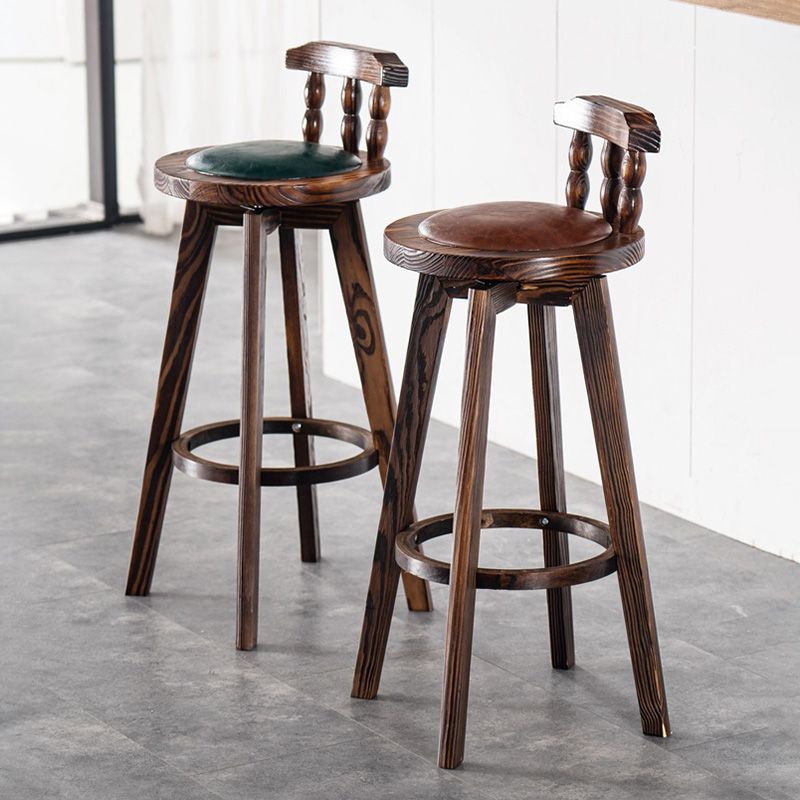 Contemporary Wood Barstool Fabric Upholstered Stool in Matte Finish for Indoor